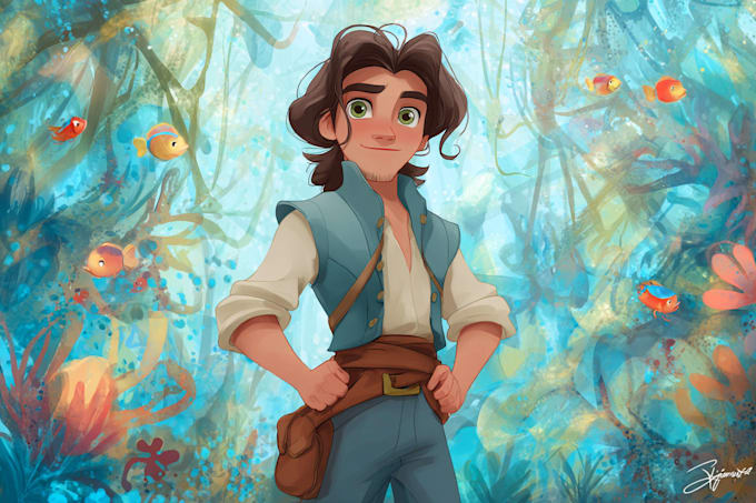 create a disney cartoon portrait