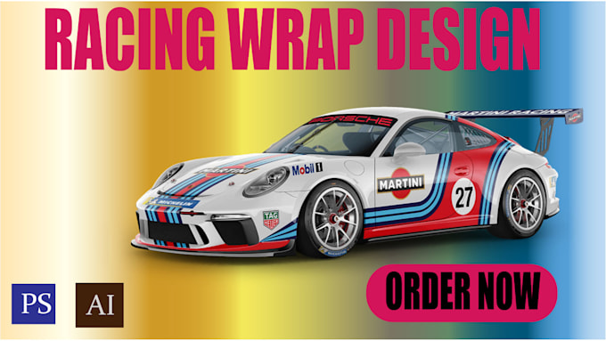 create professional racing car wrap design