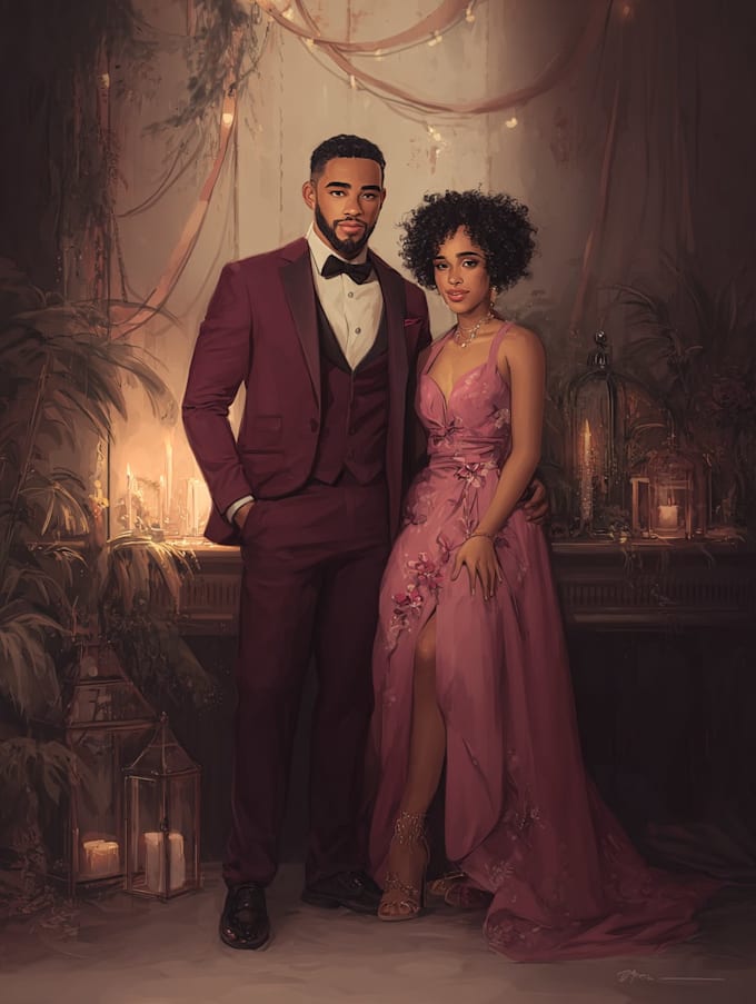 draw a couple portrait illustration