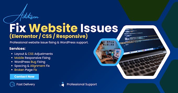 fix website issues elementor, CSS and responsive bugs