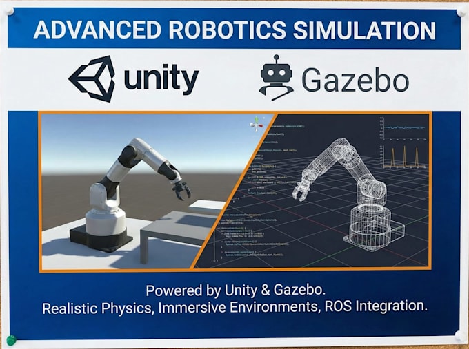 provide robotics simulations using unity and gazebo