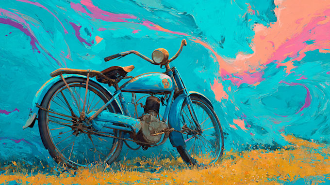 paint your cycle oil painting style