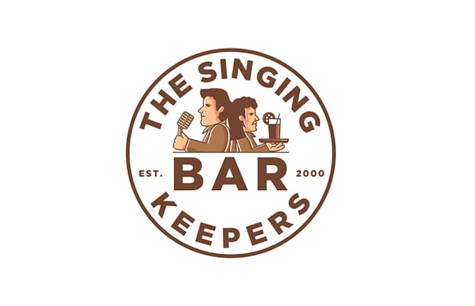 design modern singing bartenders logo