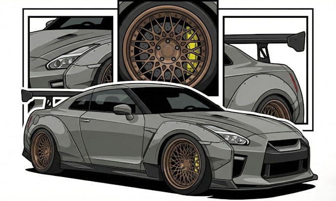 draw custom car vector arts