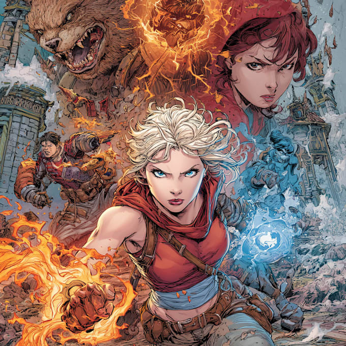 draw a cover art or comic cover art