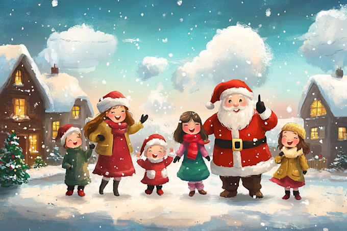 draw a christmas cartoon  illustration