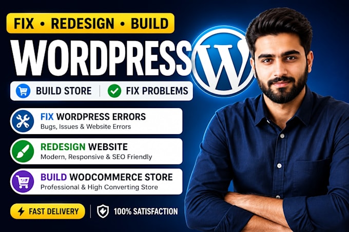 fix wordpress bugs, errors, and redesign