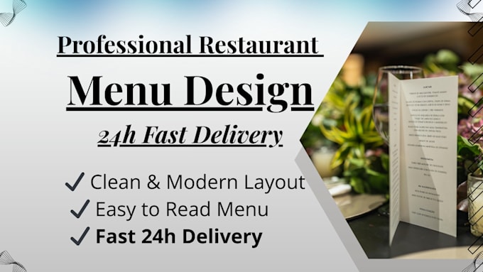 design a professional restaurant menu in 24 hours