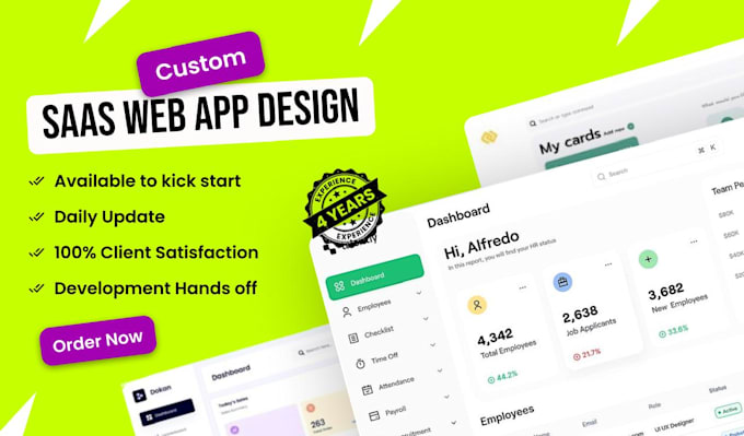 do modern saas ui ux, dashboard and web app design in figma