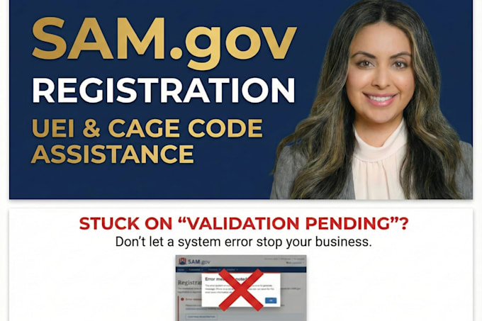 assist with sam gov registration, uei validation errors, cage code