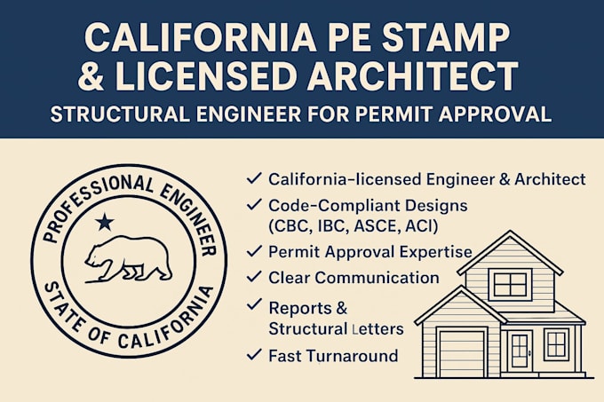Do california stamp, licensed, structural engineer architect, pe stamp ...