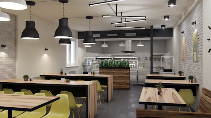 design 3d restaurant,cafe rendering, eatery interior bar,lounge,commercial space