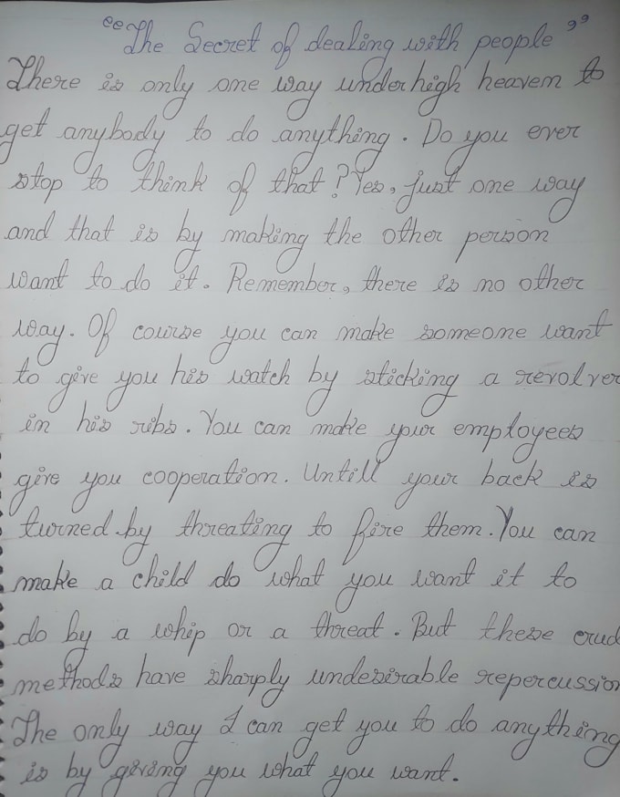 try to write with cursive english hand writing