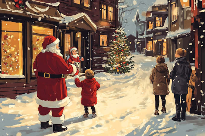 create a christmas illustration