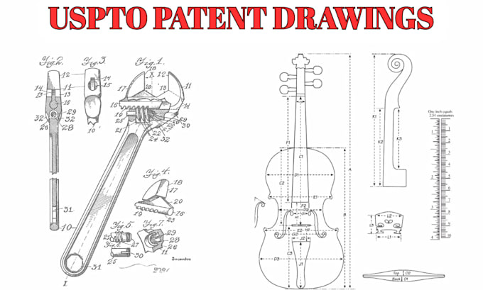 do 2d cad drawing technical lineart vector illustration patent drawing blueprint