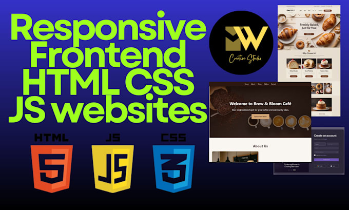 Design a responsive html css javascript websites for you by ...