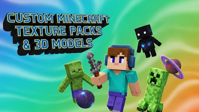 create custom minecraft texture packs, resource packs, pixel art, 3d models