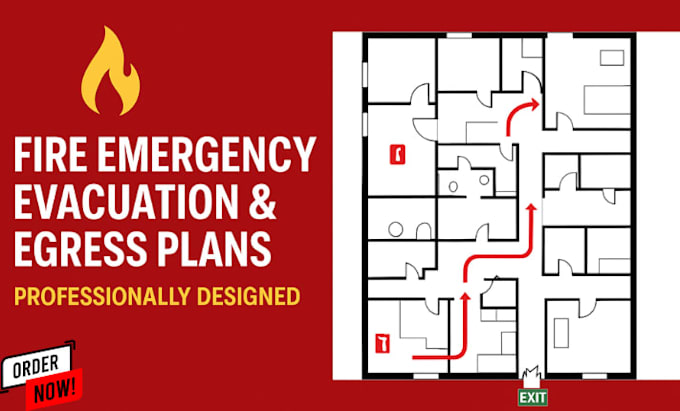 design fire emergency evacuation plan, egress plan, fire escape plan