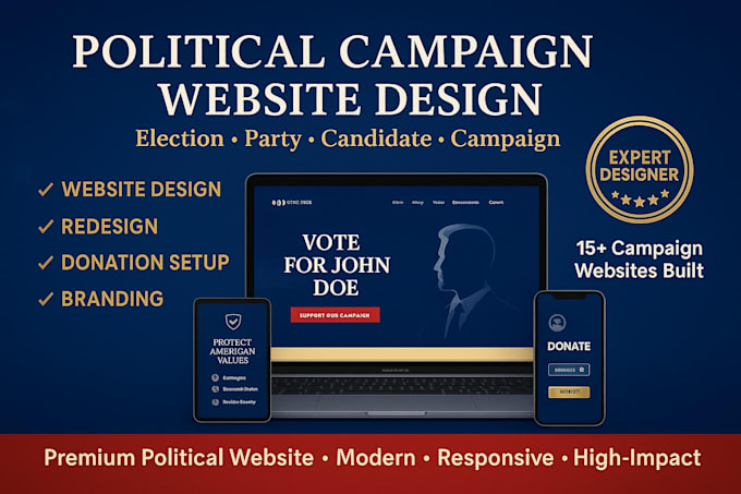 build political campaign website election party website design redesign