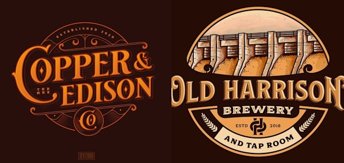 create a classic vintage monogram or emblem design