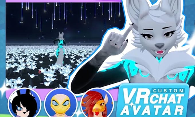 Crear avatar personalizado vrchtat modelo 3d avatar vrc personaje furry ...