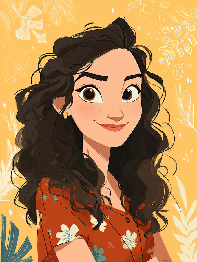 design cute disney cartoon portrait