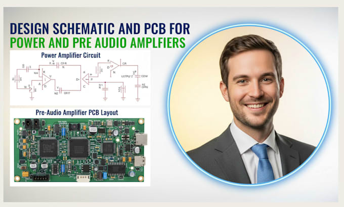 design schematic and pcb for power and pre audio amplifiers