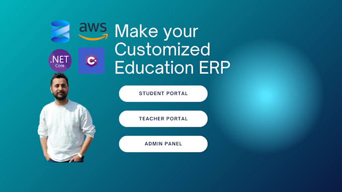 develop school erp modules with admin student and teacher panels