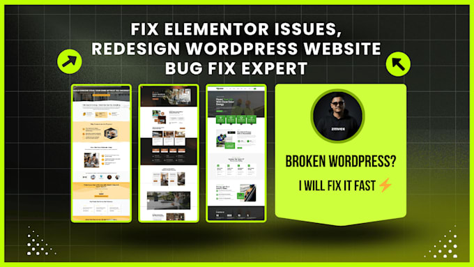 fix elementor issues and redesign wordpress website