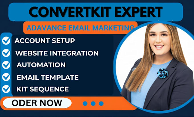 setup convertkit account, newsletter email sequence, automation and landing page