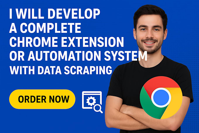 develop a custom chrome extension or automation system with data scraping