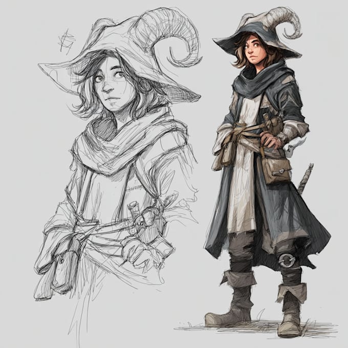 Draw dnd character art, fantasy illustration or concept art by Gaseameo ...