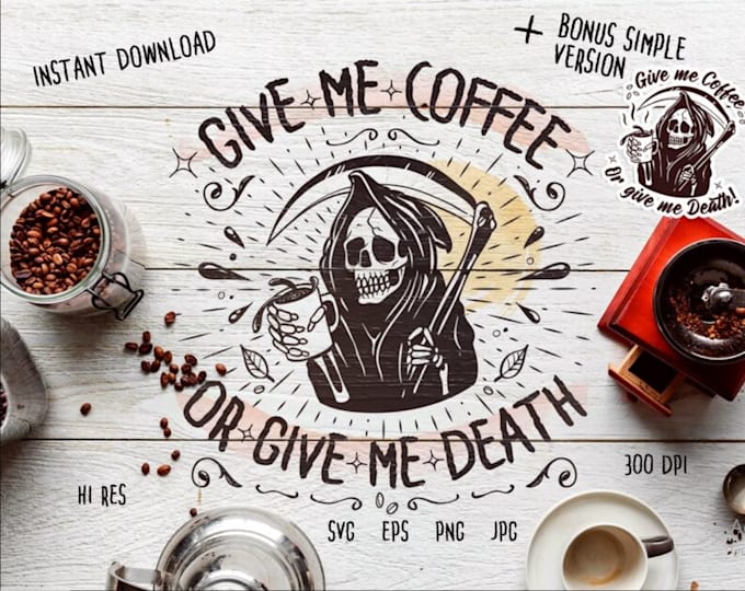 design custom skeleton coffee shop logo