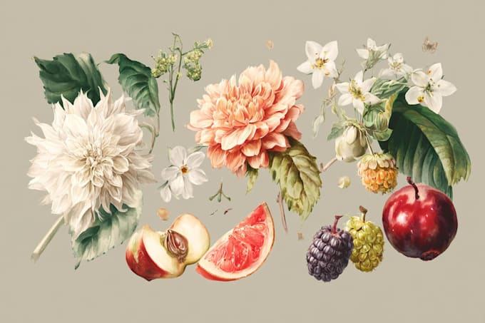 create fancy botanical illustration