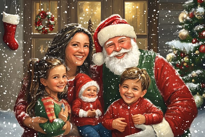 draw unique christmas illustration