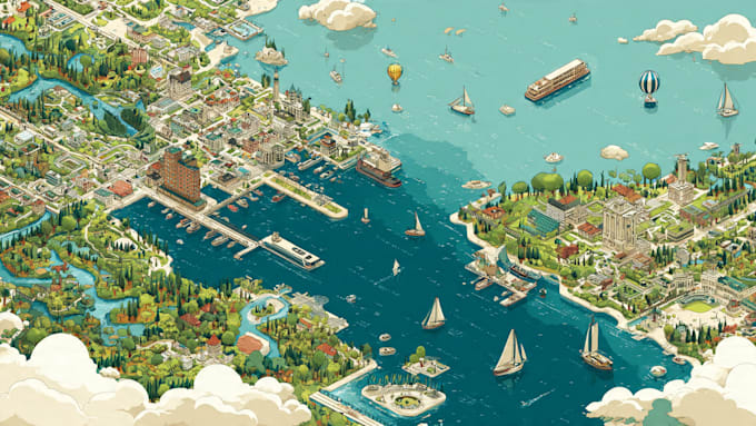 design unique vector map illustrations