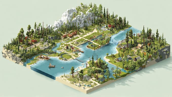 draw a unique vector or isometric map