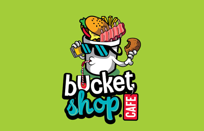 design awesome bucket shop cafe logo
