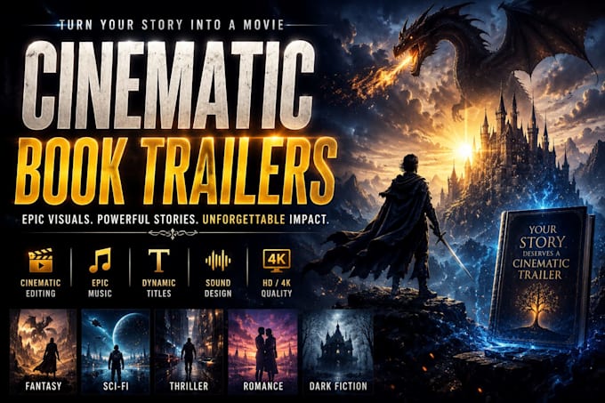 create cinematic book trailer videos for authors