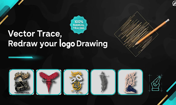 vector trace, redraw your logo, convert drawing to vector