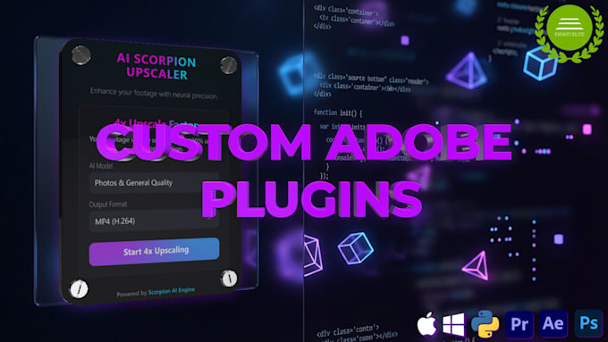 develop custom adobe plugins, cep extensions and ai