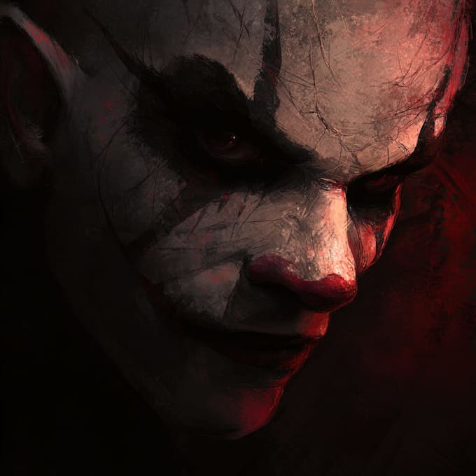 create realistic dark art horror illustrations