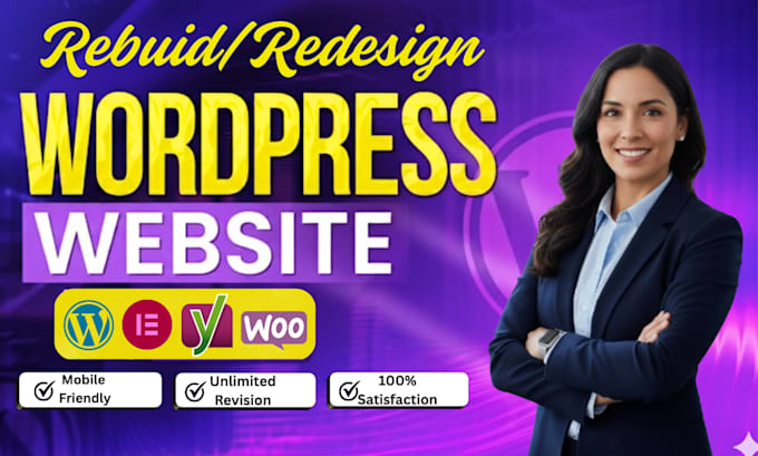 build rebuild wordpress website design, website development
