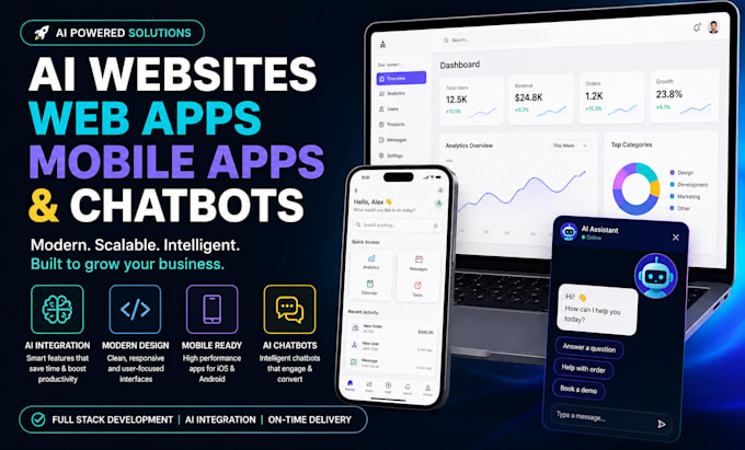 do ai mobile app, ai website, ai web app and ai saas