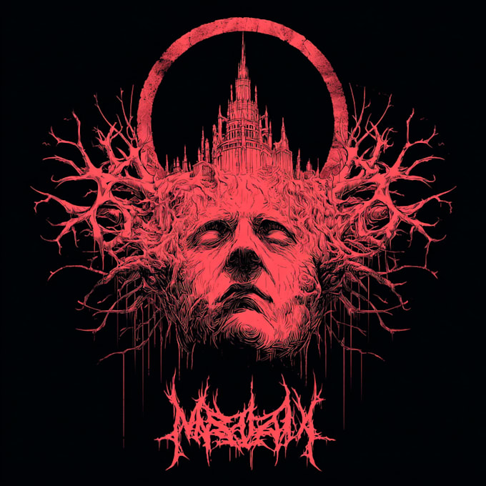 design black metal cult artwork for tshirt