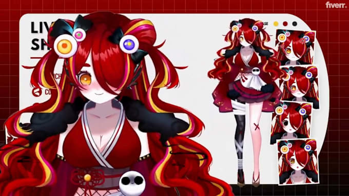 design and rig live 2d vtuber model live2d vtuber model 3d vtuber anime style