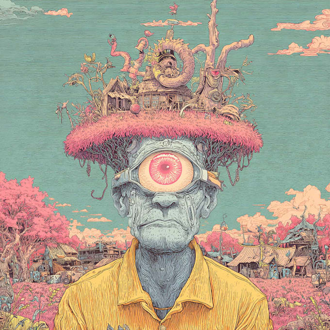 make trippy, psychedelic, surreal, illustrations designs