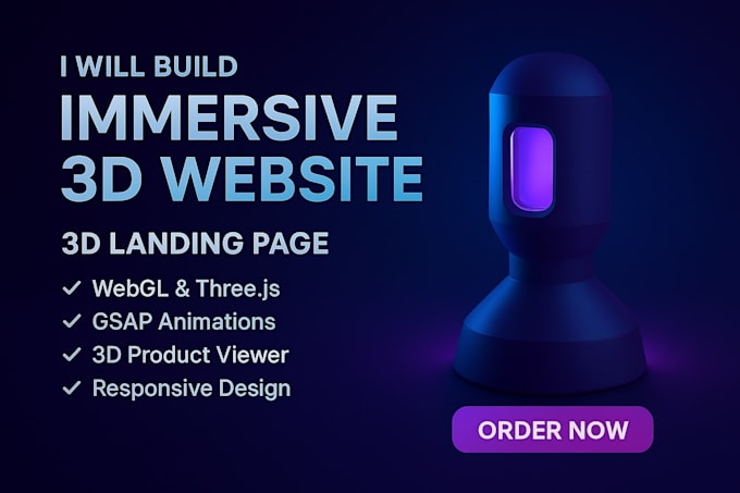 Build immersive 3d website 3d landing page webgl threejs 3d product ...