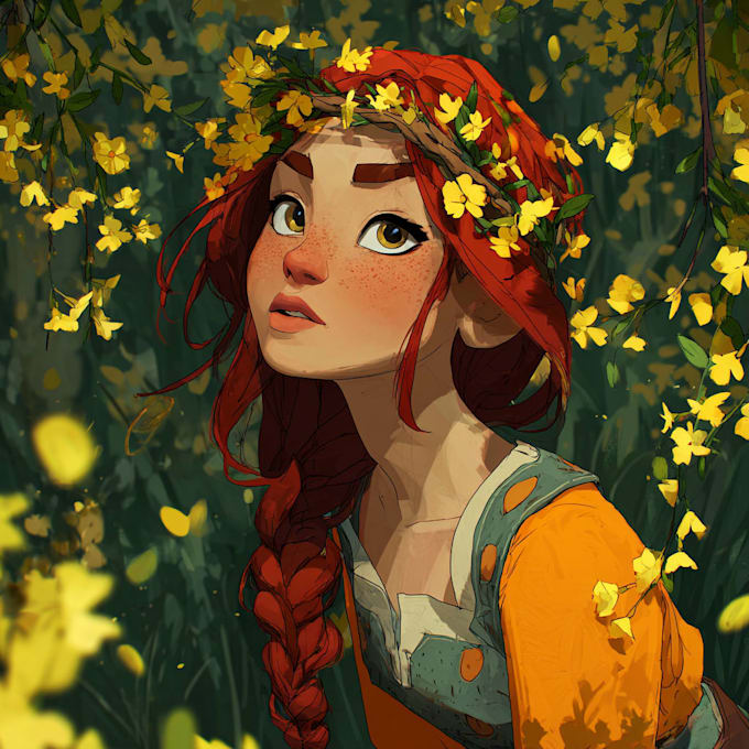 create a beautiful character artwork for you