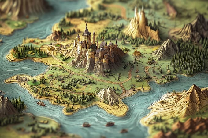 map illustration map design 3d isometric cartography